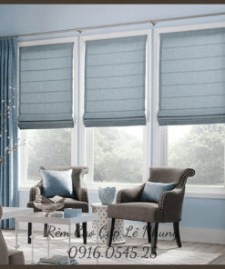 Rèm Roman mầu trung tính, may hai lớp, chất liệu cao cấp, hàng nhập khẩu