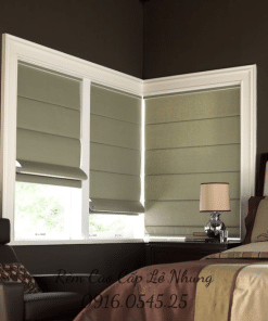 Rèm Roman goc L cho phòng ngủ cản sáng tốt nhưng ko kém phần sang trọng