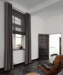 Rèm Roman mầu trung tính, may hai lớp, chất liệu cao cấp, hàng nhập khẩu