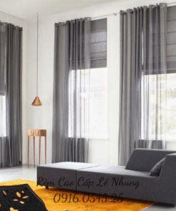 Rèm Roman mầu trung tính, may hai lớp, chất liệu cao cấp, hàng nhập khẩu